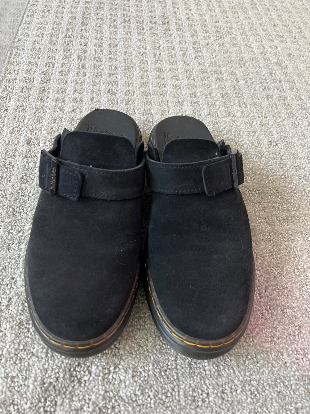 Dr. Martens Black Leather Logo Slip-On